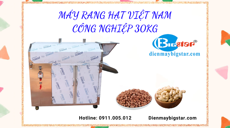 Máy rang hạt Việt Nam công nghiệp 30kg